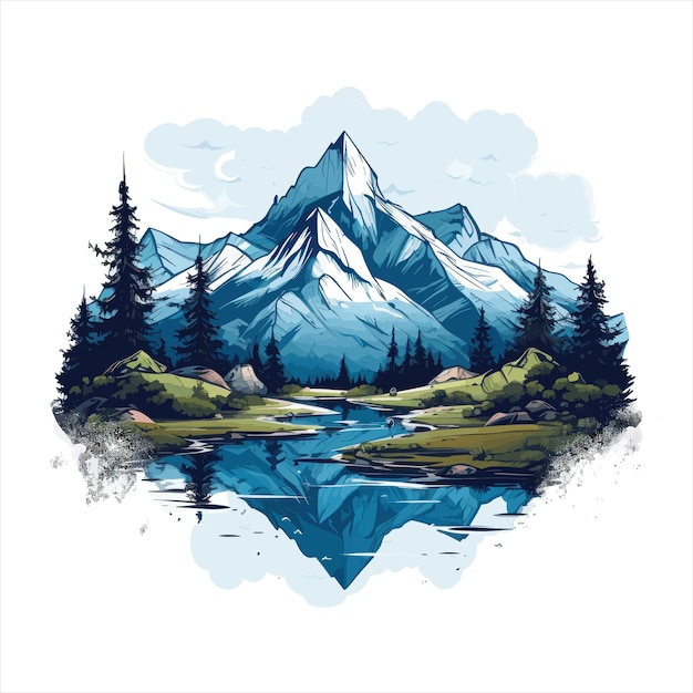 Mountain vector illustration mountain tree vector