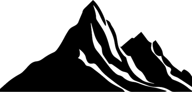 Mountain vector silhouette illustration black color