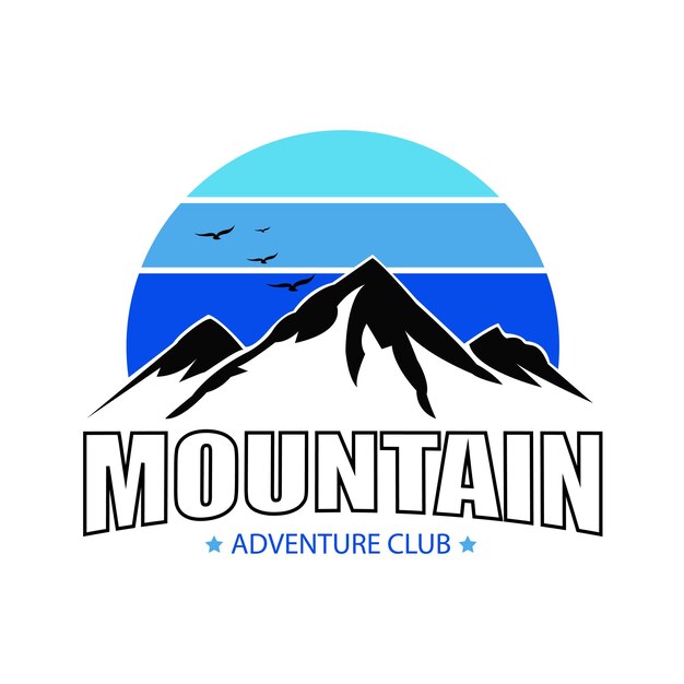 Mountain view logo vector. Mountain adventure logo design.