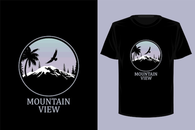 Mountain view retro vintage t shirt design