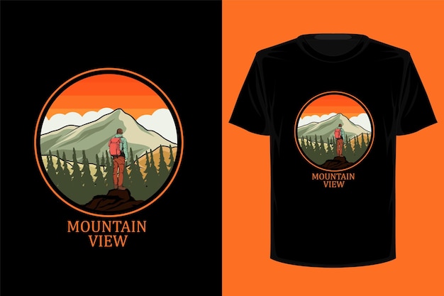 Mountain view retro vintage t shirt design