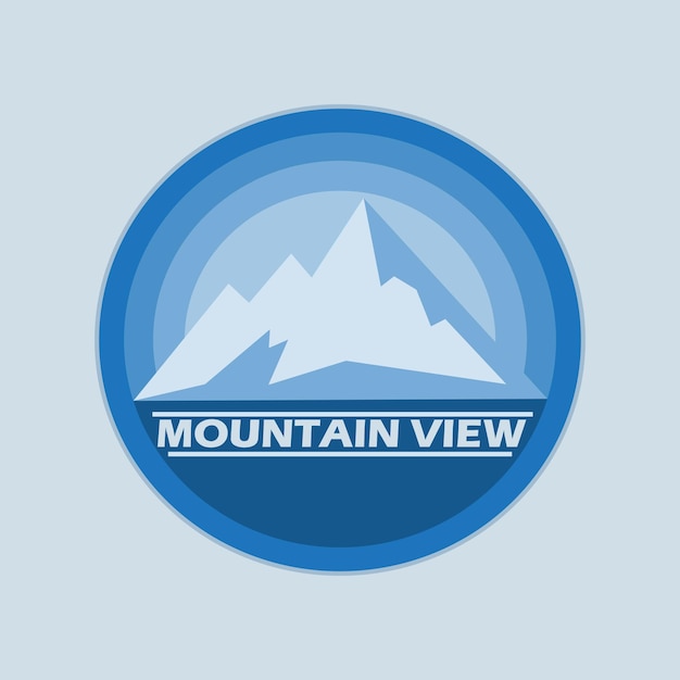 Mountain view vintage logo template