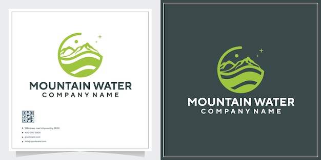 Mountain water logo concept