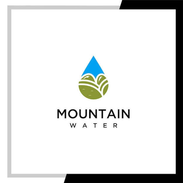 Mountain and water template logo design combination