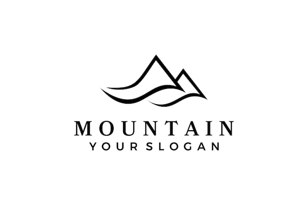 Mountain wave logo design