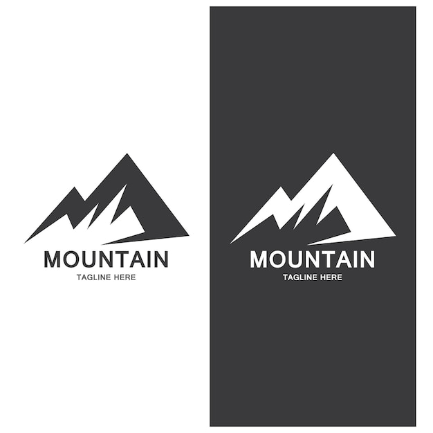 Mountain and wave logo landscape  icons template