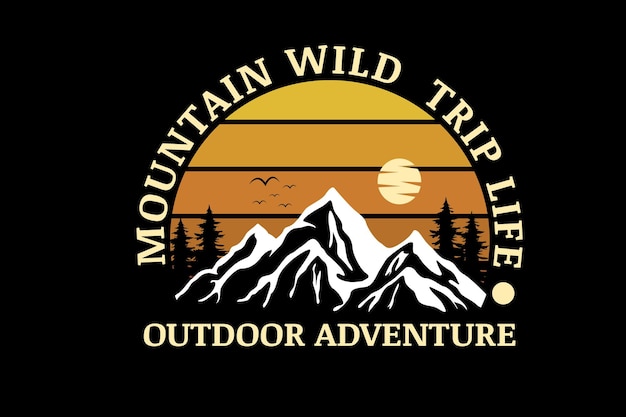 Mountain wild trip life outdoor adventure color yellow gradient