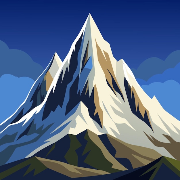 Vector a mountain with a brown and yellow coloring