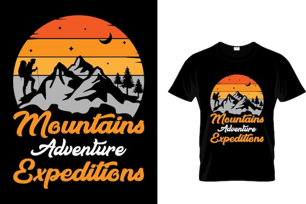 Mountains adventure expeditions - Mountain T-shirt Design