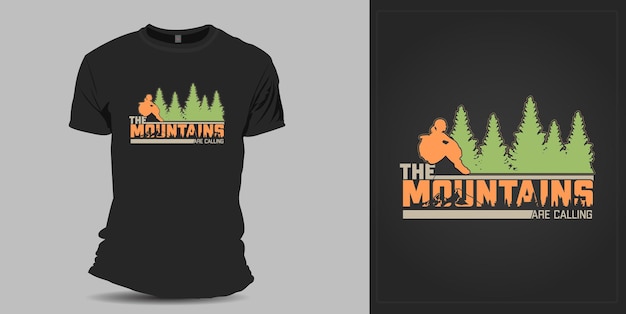 The Mountains are Calling Simple and unique T shirt design