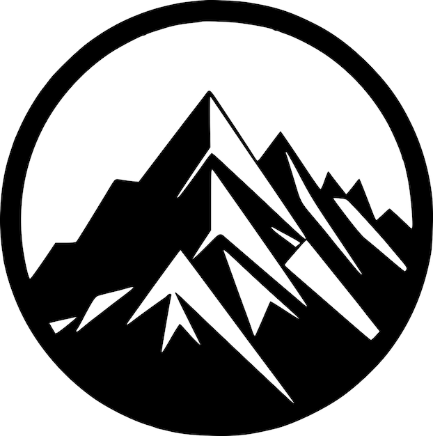 Mountains Black and White Vector illustration