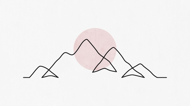 Mountains design in line art style