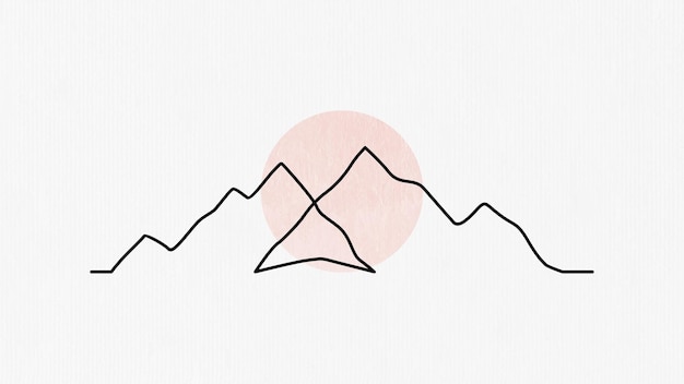 Mountains design in line art style