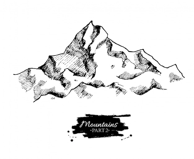 Mountains drawing. 