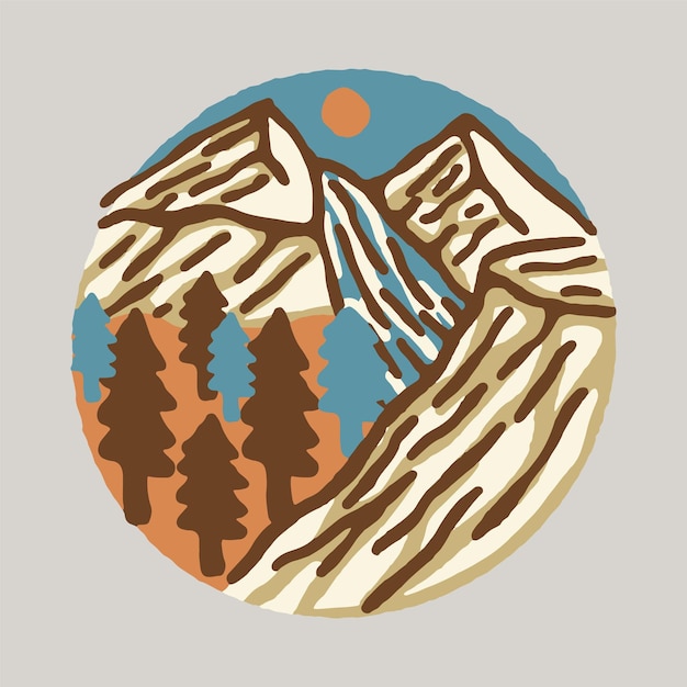 Mountains graphic illustration vector art tshirt design