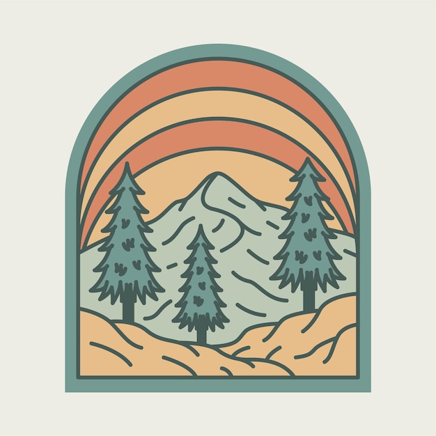 Mountains graphic illustration vector art tshirt design