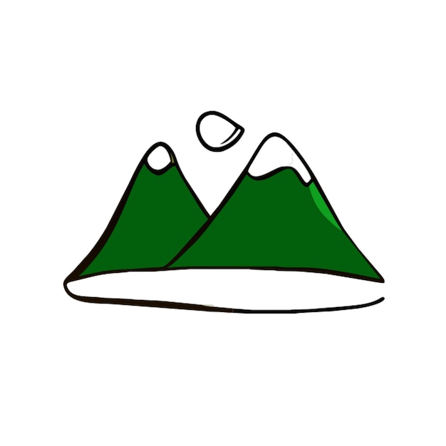 mountains icon doodle fill