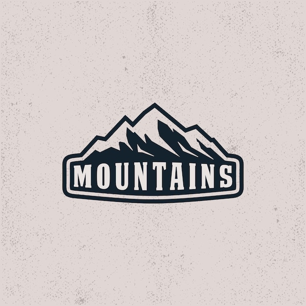 mountains logo badge vintage style