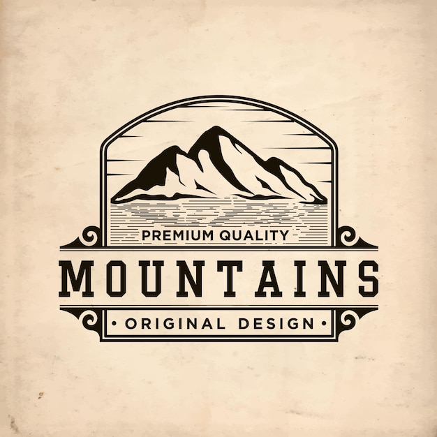 mountains logo badge vintage style