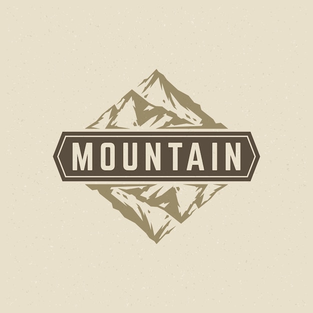 Mountains logo emblem vector illustration