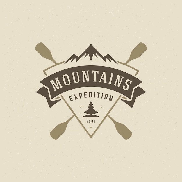 Mountains logo emblem vector illustration