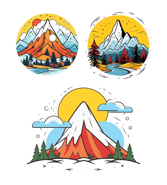 Mountains logo set An inspiring collection of mountain logo designs