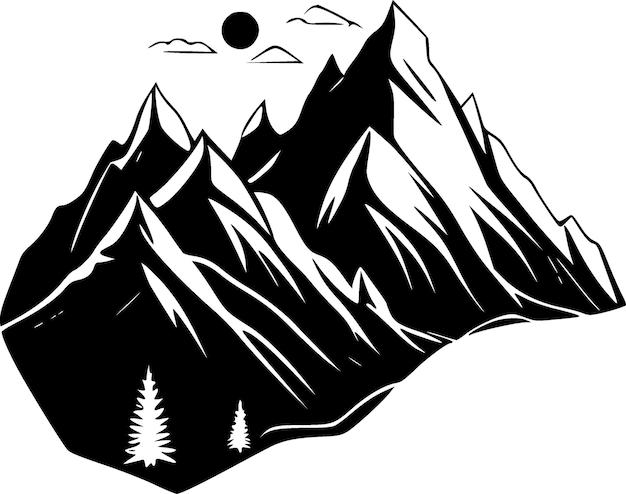 Mountains Minimalist and Flat Logo Vector illustration