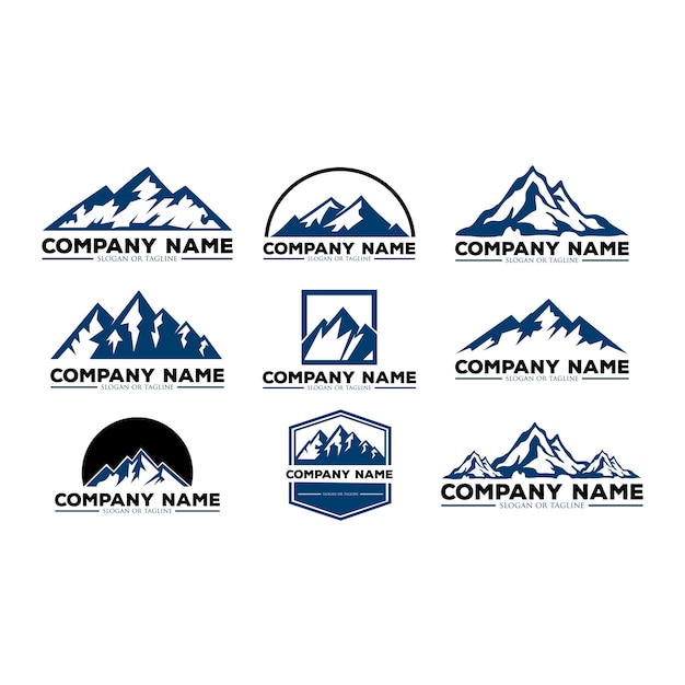 Mountains, rocks and peaks. Vector illustration and inspiration logo design