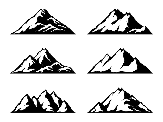 Mountains silhouette collection