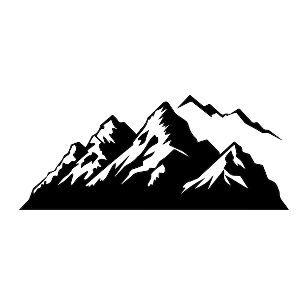 Mountains vector Mountain range silhouette isolated vector illustration