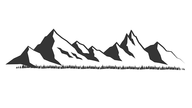 Mountains vectorMountain range silhouette isolated vector illustration Mountains silhouette