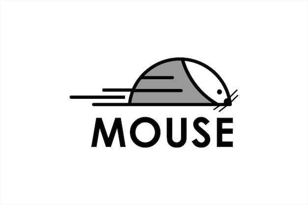 mouse animal rat fast move run concept logo design vector icon web technology software transfer