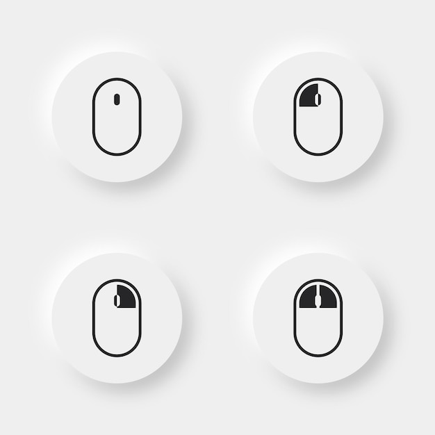 mouse clicks on a neumorphic design buttons