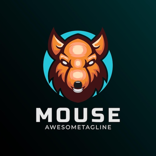 Mouse illustration logo design