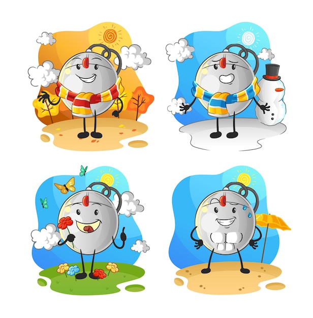 The mouse season group character cartoon mascot vector