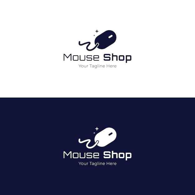 Mouse Shop Logo Design Vector Illustration