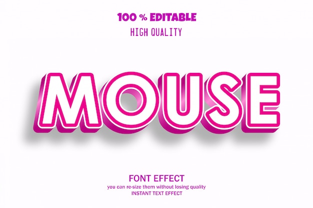 Mouse text, editable font effect