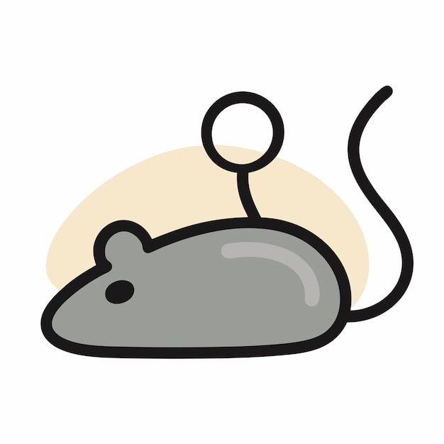 Vector mouse toy hand drawn doodle icon on a white isolated background 10