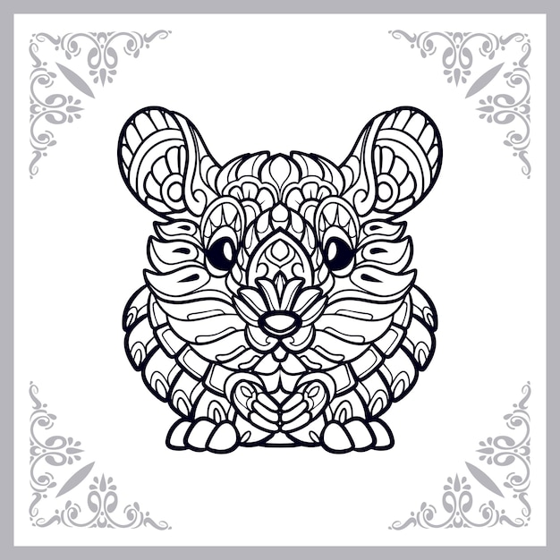 Mouse zentangle arts isolated on white background