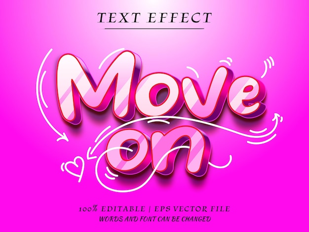 Move on 3d Editable Text Effect Text mockup