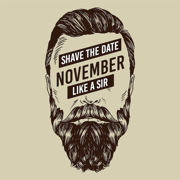 Movember concept with vintage design