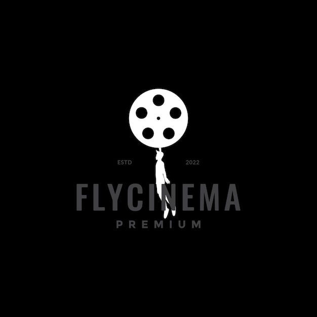 Movie balloon fly logo design