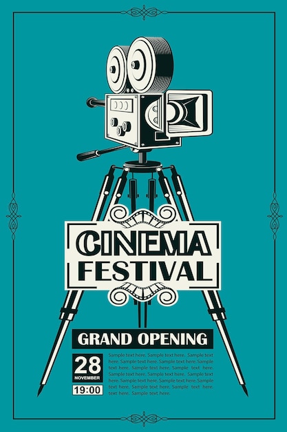 movie camera poster