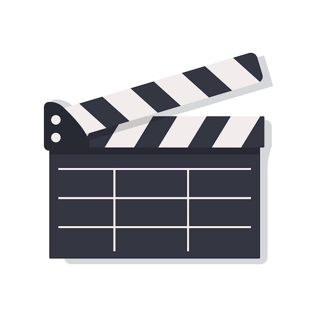 Vector movie clapper isolated on white background black and white movie clapboard cinematography