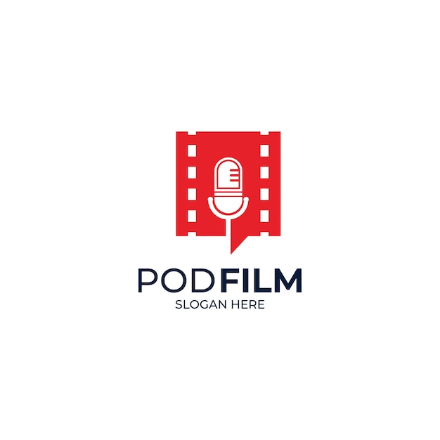 Movie combination podcast logo set