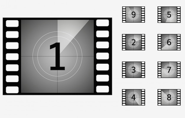 movie countdown timer cinema presentation frame set