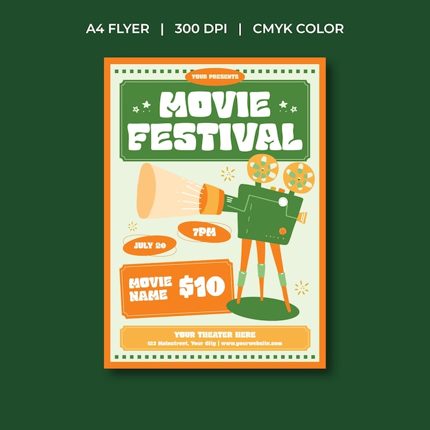 Vector movie festival flyer