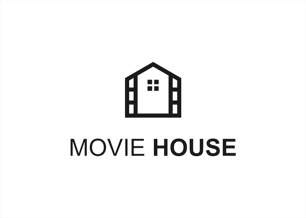 movie house logo design vector illustration