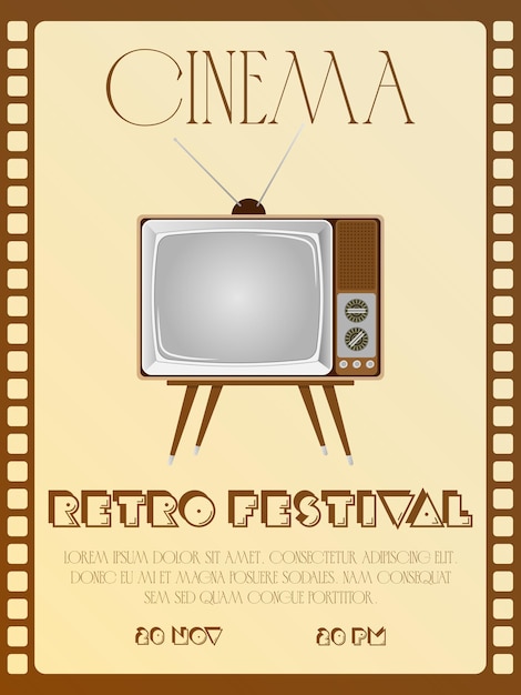 movie poster. retro festival poster. private film screening