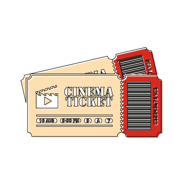 Movie tickets in flat style color icon